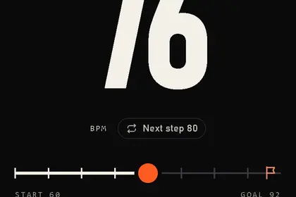 Loopwork mobile practice session screen
